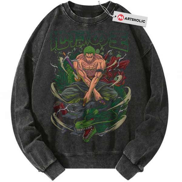 Roronoa Zoro Sweatshirt, One Piece Sweatshirt, Anime Sweatshirt, Vintage Sweatshirt