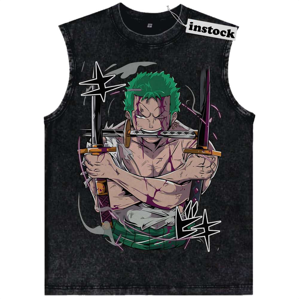 Roronoa Zoro Tank Top, One Piece Tank Top, Anime Tank Top, Vintage Tank Top