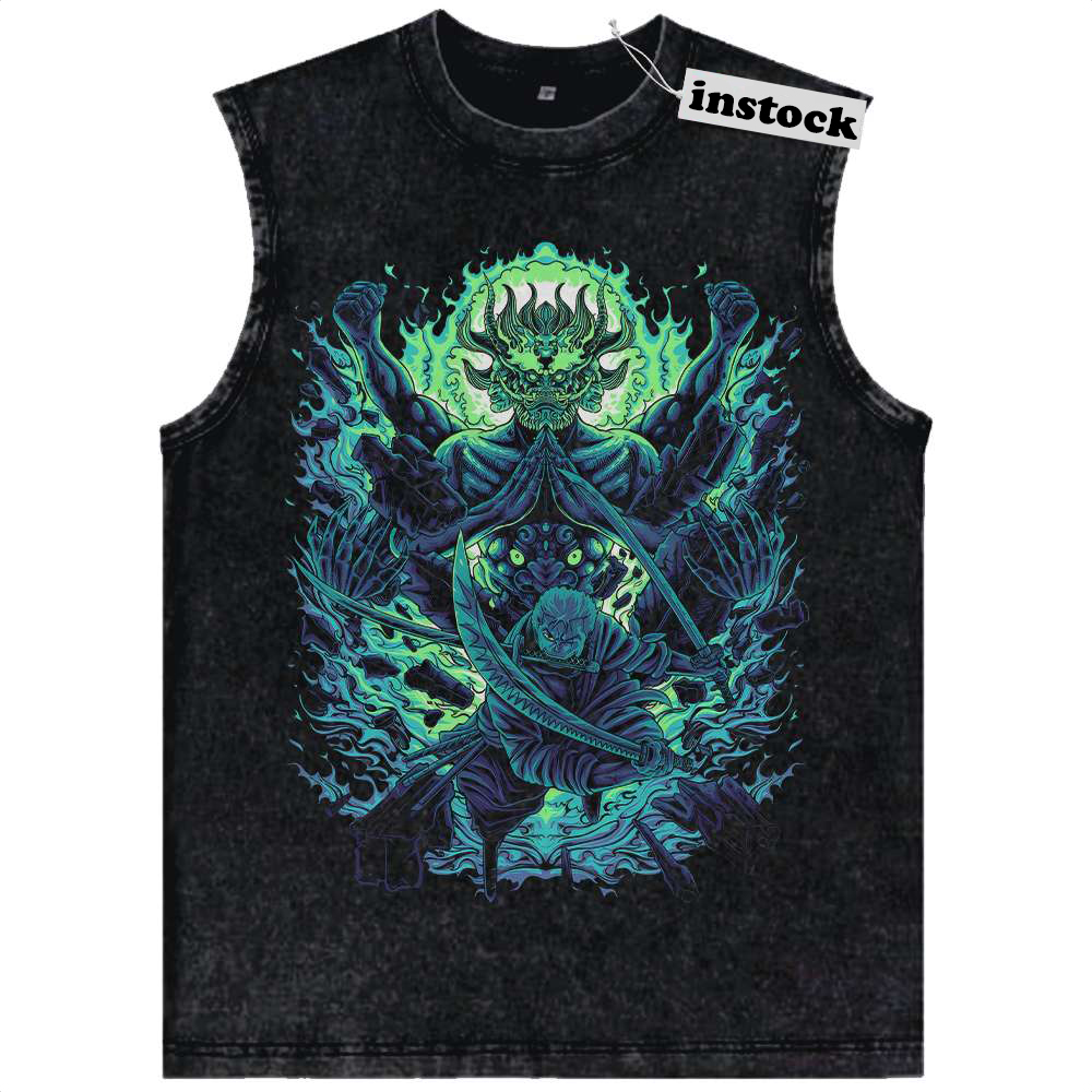 Roronoa Zoro Tank Top, One Piece Tank Top, Anime Tank Top, Vintage Tank Top