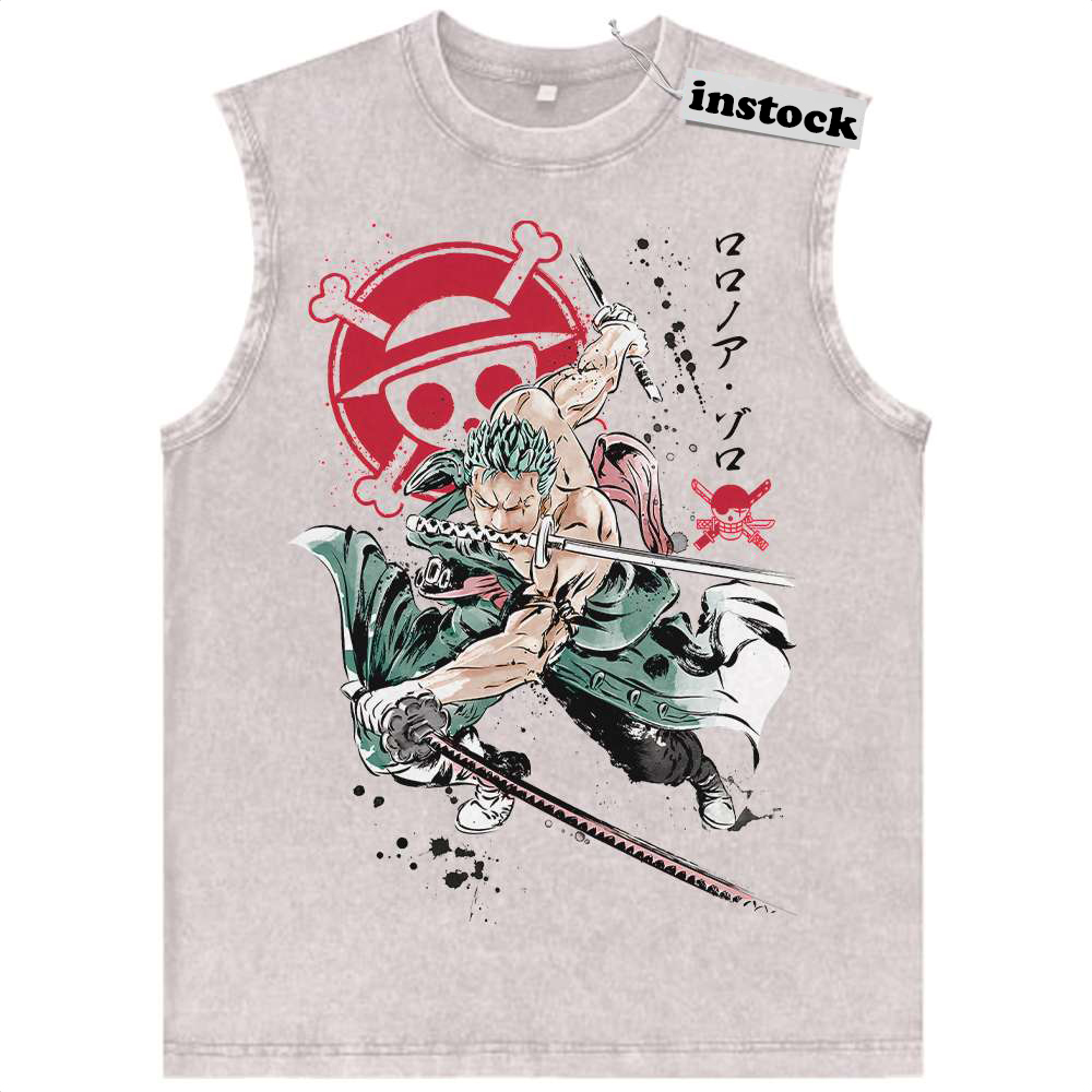 Roronoa Zoro Tank Top, One Piece Tank Top, Anime Tank Top, Vintage Tank Top