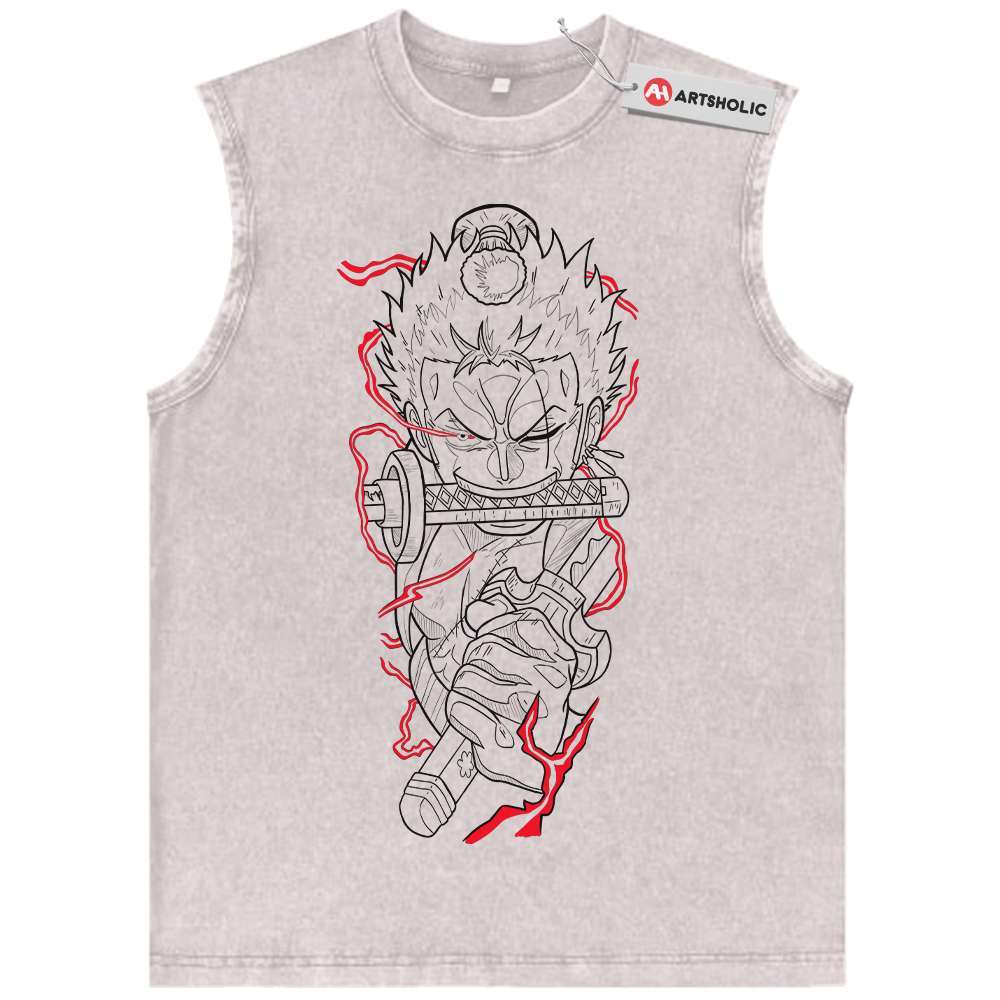 Roronoa Zoro Tank Top, One Piece Tank Top, Anime Tank Top, Vintage Tank Top