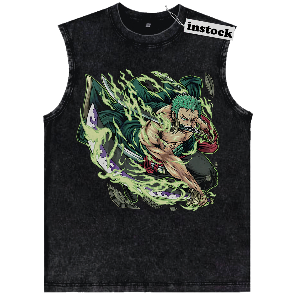 Roronoa Zoro Tank Top, One Piece Tank Top, Anime Tank Top, Vintage Tank Top