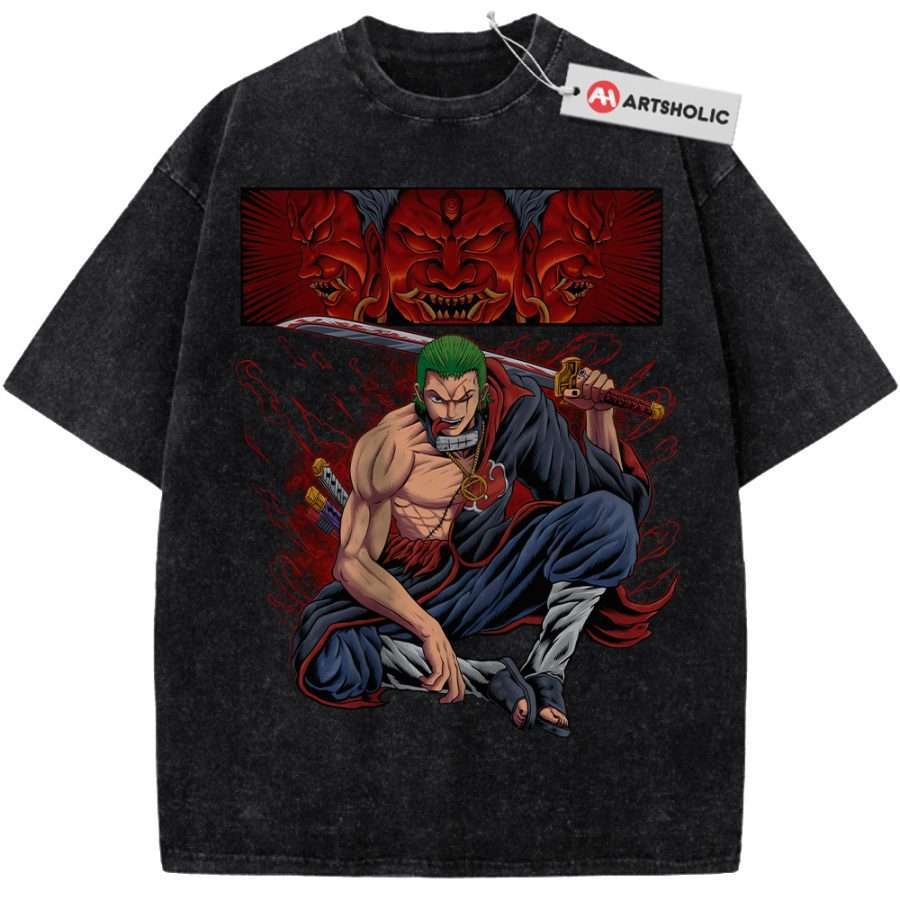 Alternative view of Roronoa Zoro x Akatsuki Shirt, One Piece Shirt, Anime Shirt, Vintage Tee
