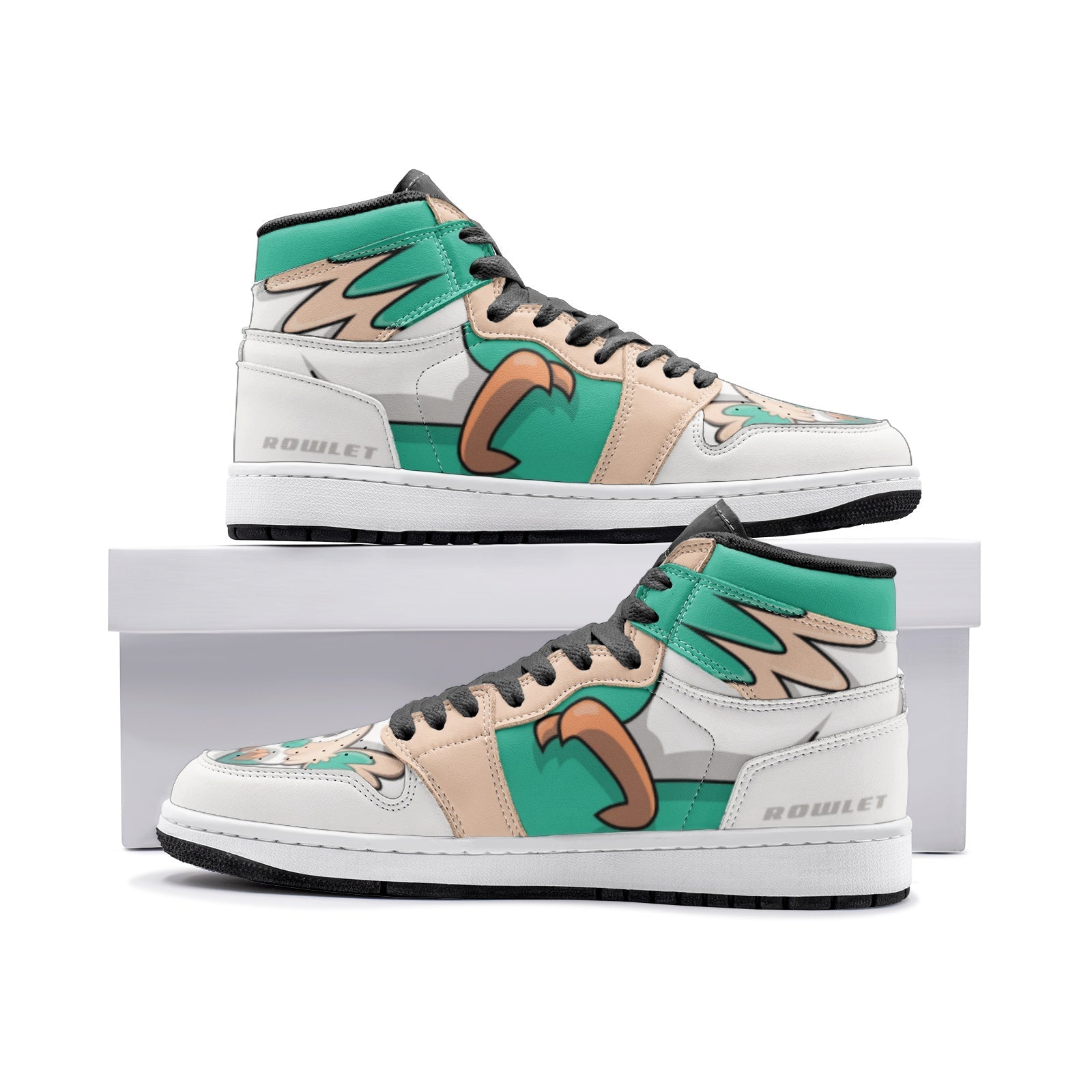 Rowlet Pokemon Custom Sneaker Mid 1 Basketball Shoes - Otaku Hall