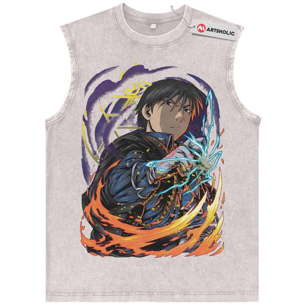 Alternative view of Roy Mustang Tank Top, Fullmetal Alchemist Tank Top, Anime Tank Top, Vintage Tank Top