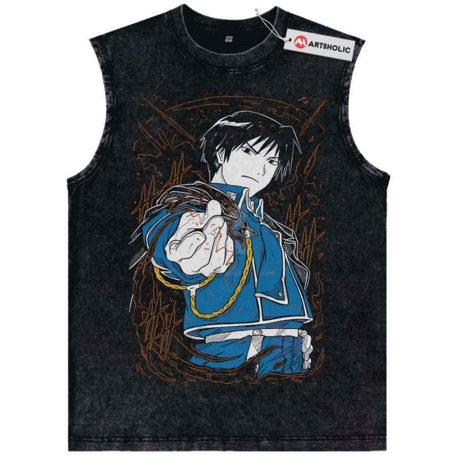 Alternative view of Roy Mustang Tank Top, Fullmetal Alchemist Tank Top, Anime Tank Top, Vintage Tank Top