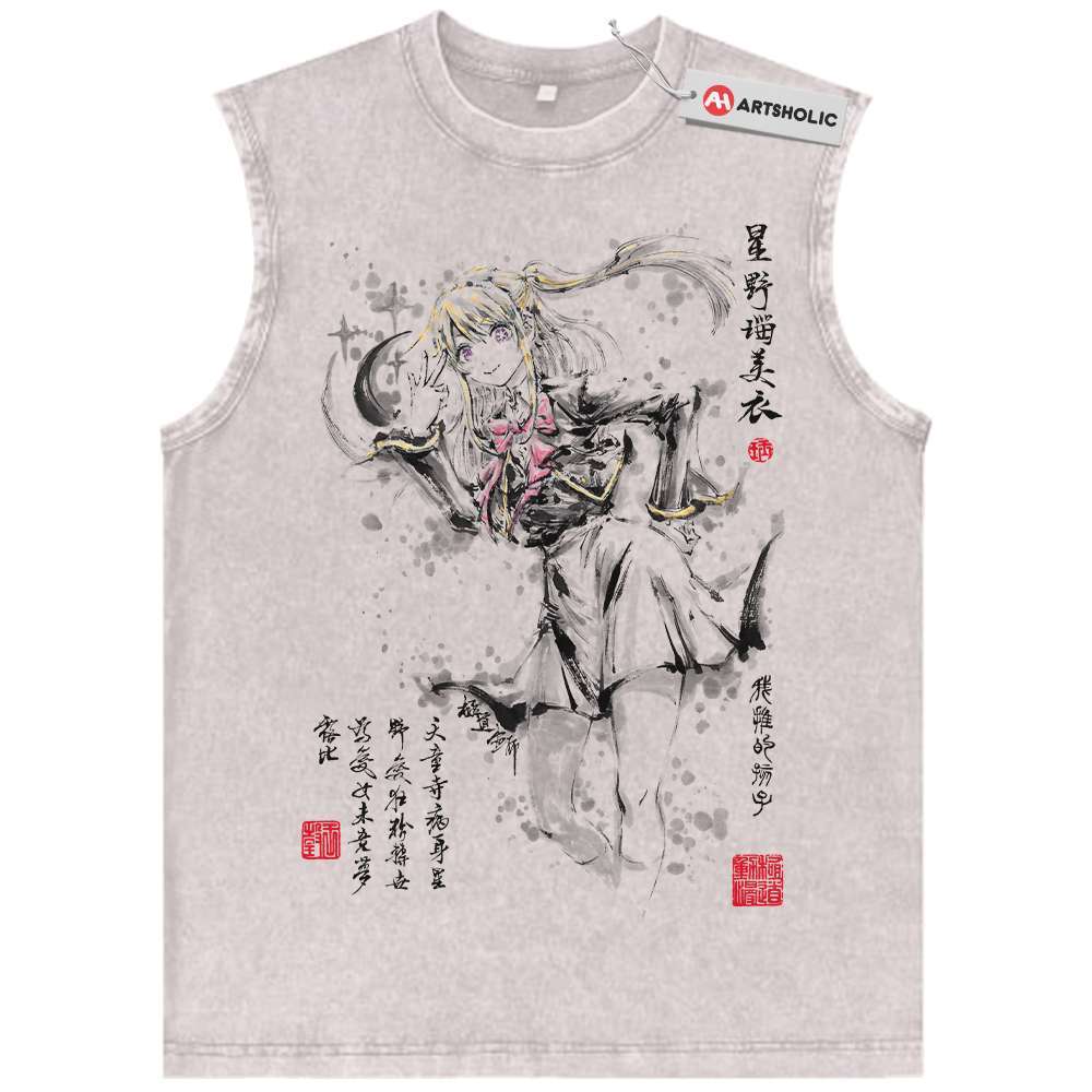 Ruby Hoshino Tank Top, Oshi no Ko Tank Top, Anime Tank Top, Vintage Tank Top
