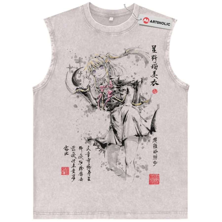 Alternative view of Ruby Hoshino Tank Top, Oshi no Ko Tank Top, Anime Tank Top, Vintage Tank Top