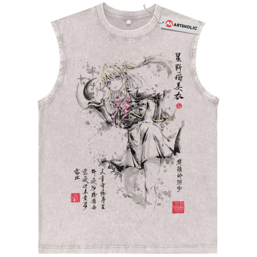 Alternative view of Ruby Hoshino Tank Top, Oshi no Ko Tank Top, Anime Tank Top, Vintage Tank Top