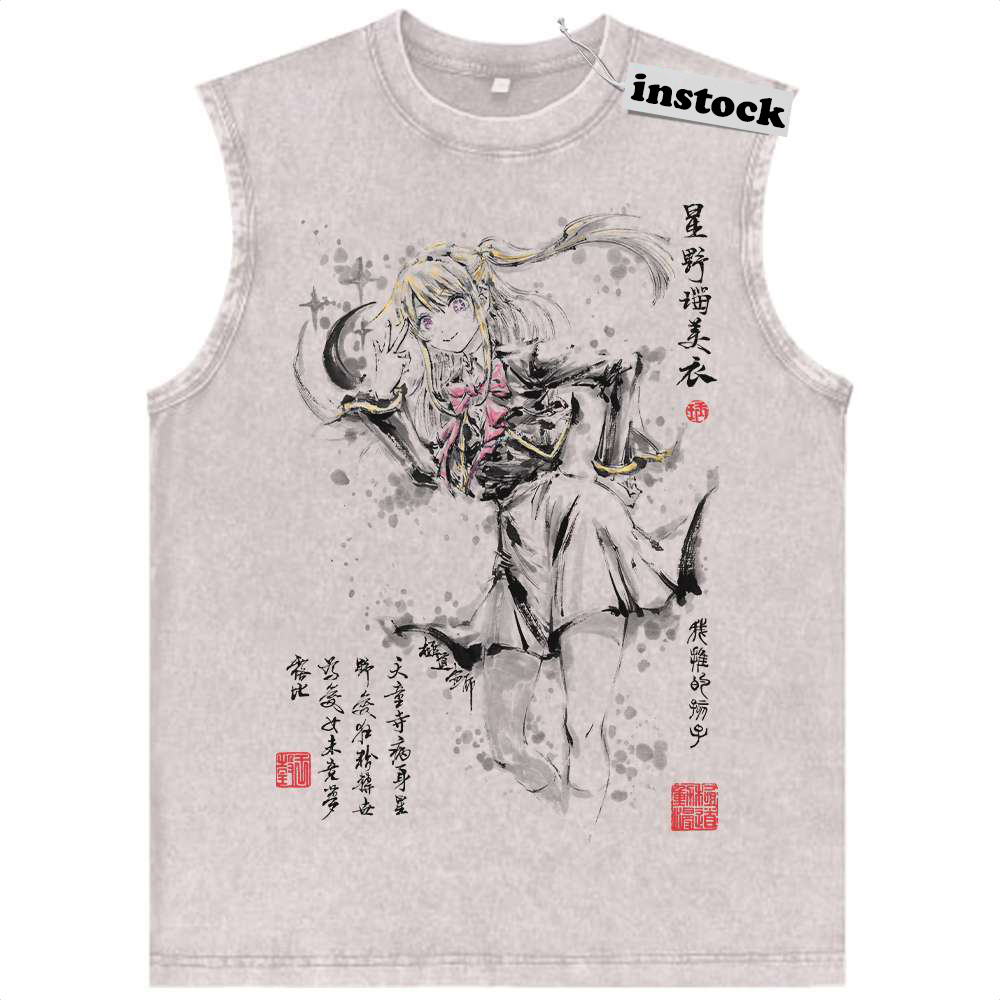 Ruby Hoshino Tank Top, Oshi no Ko Tank Top, Anime Tank Top, Vintage Tank Top