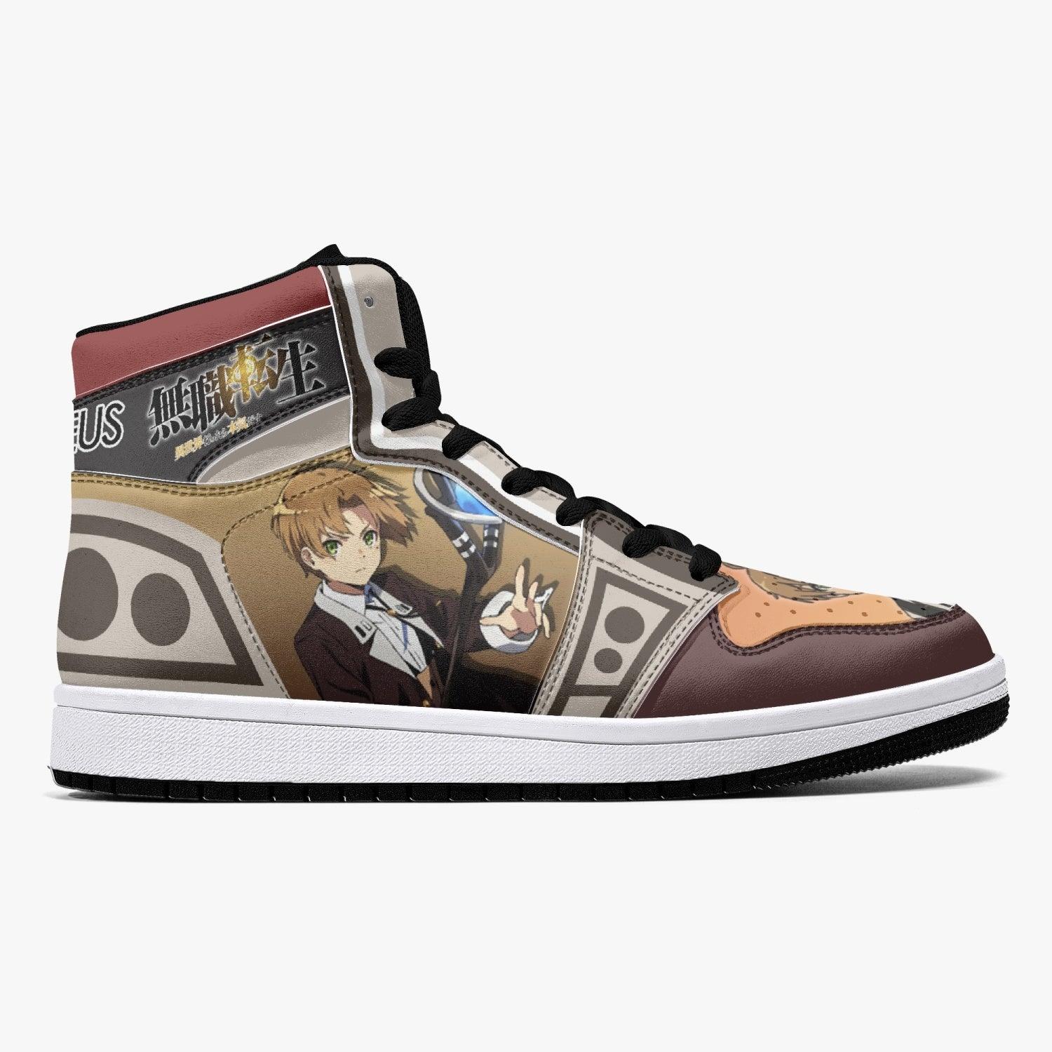 Alternative view of Rudeus Greyrat Jobless Reincarnation Custom Sneaker Mid 1 Basketball Shoes - Otaku Hall