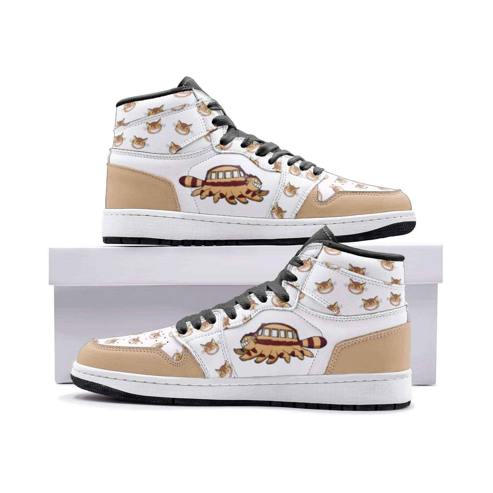 Running Cat Bus My Neighbor Totoro Custom Sneaker Mid 1 Basketball Shoes - Otaku Hall