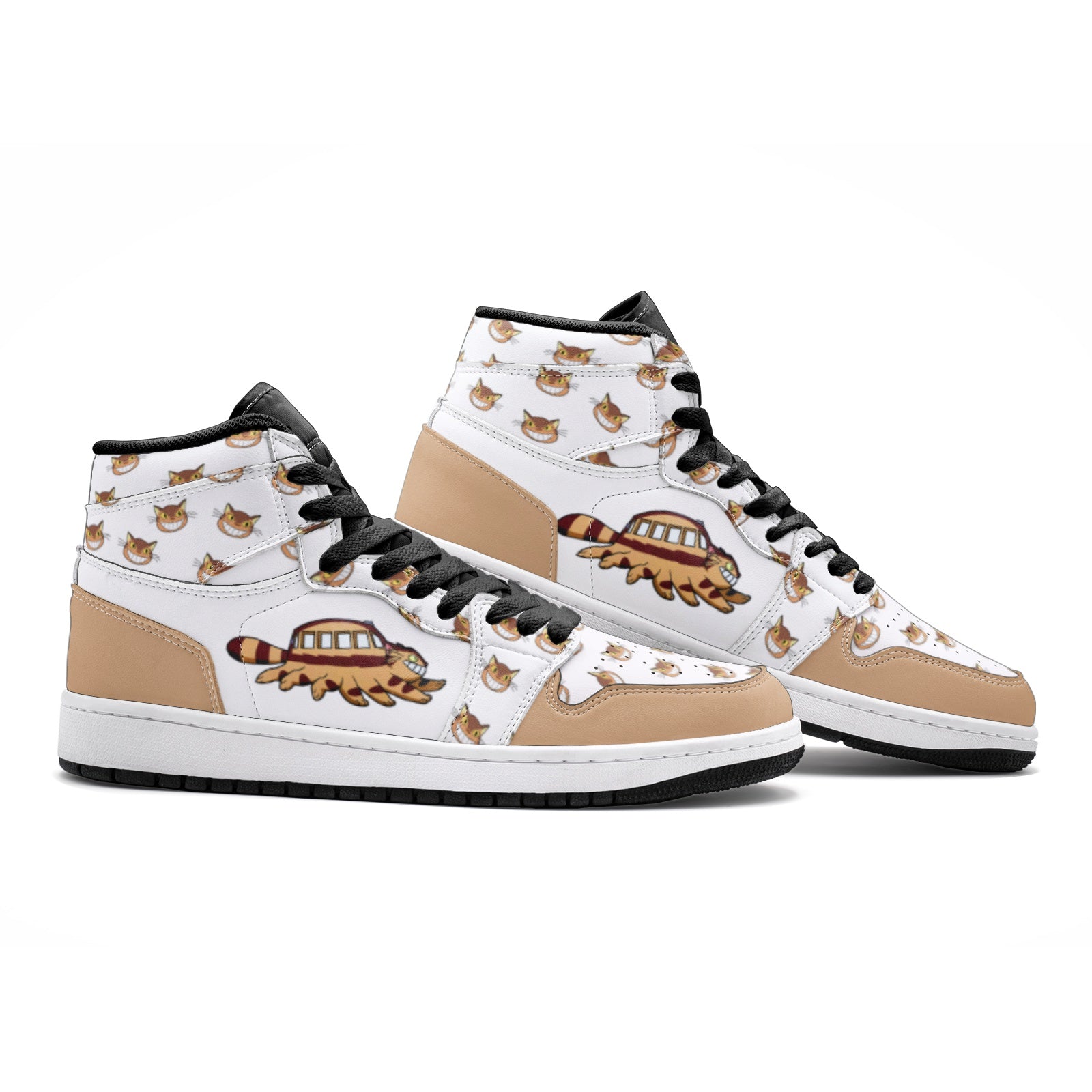 Alternative view of Running Cat Bus My Neighbor Totoro Custom Sneaker Mid 1 Basketball Shoes - Otaku Hall