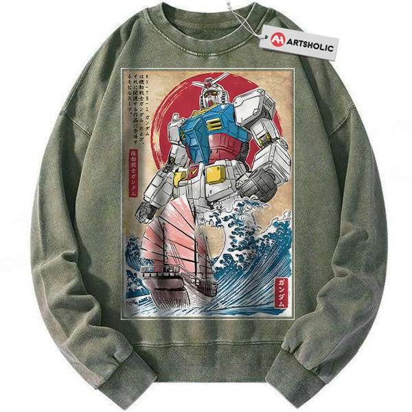 Alternative view of RX-78-2 Gundam Sweatshirt, Anime Sweatshirt, Vintage Sweater