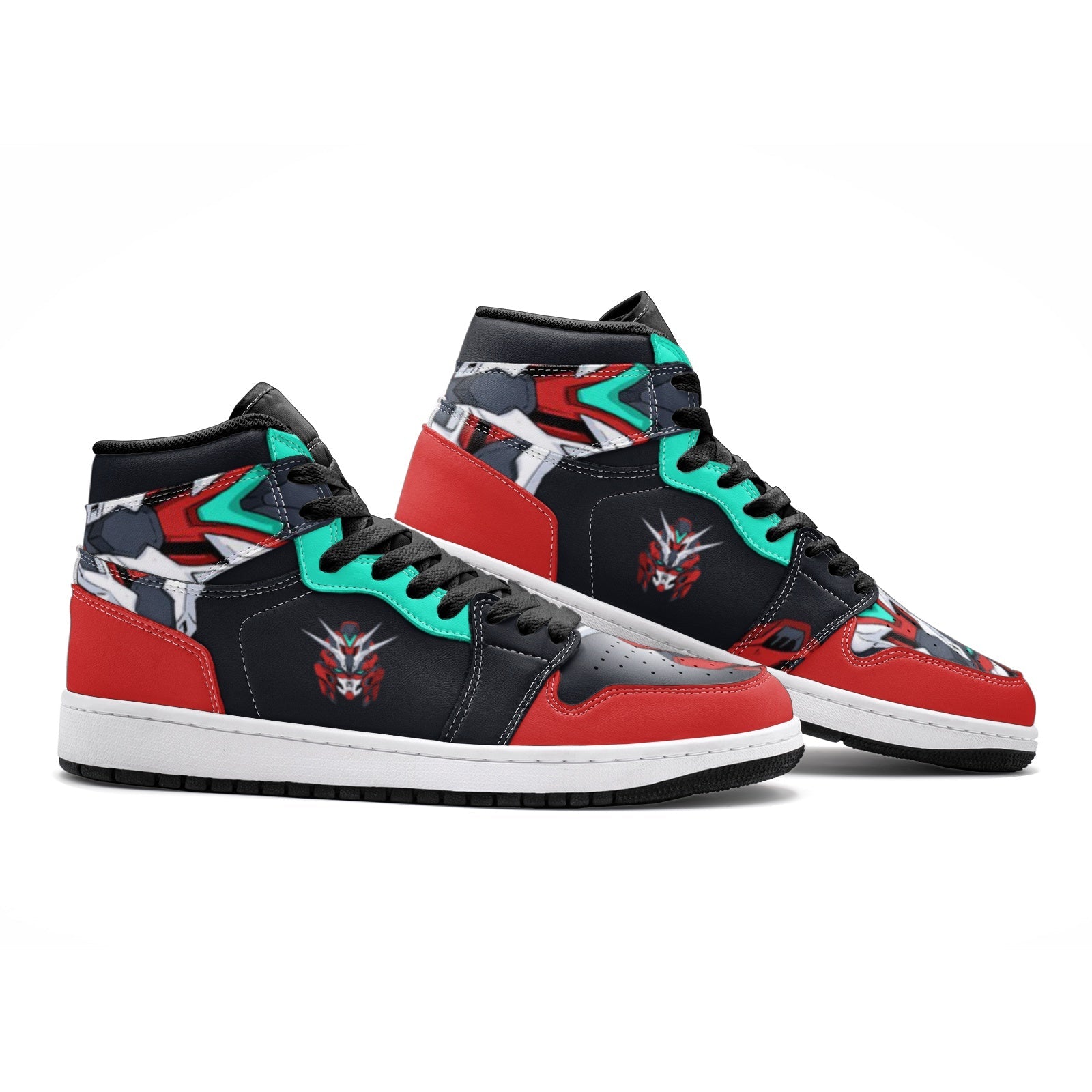 Alternative view of RX-93-V2 Gundam Custom Sneaker Mid 1 Basketball Shoes - Otaku Hall