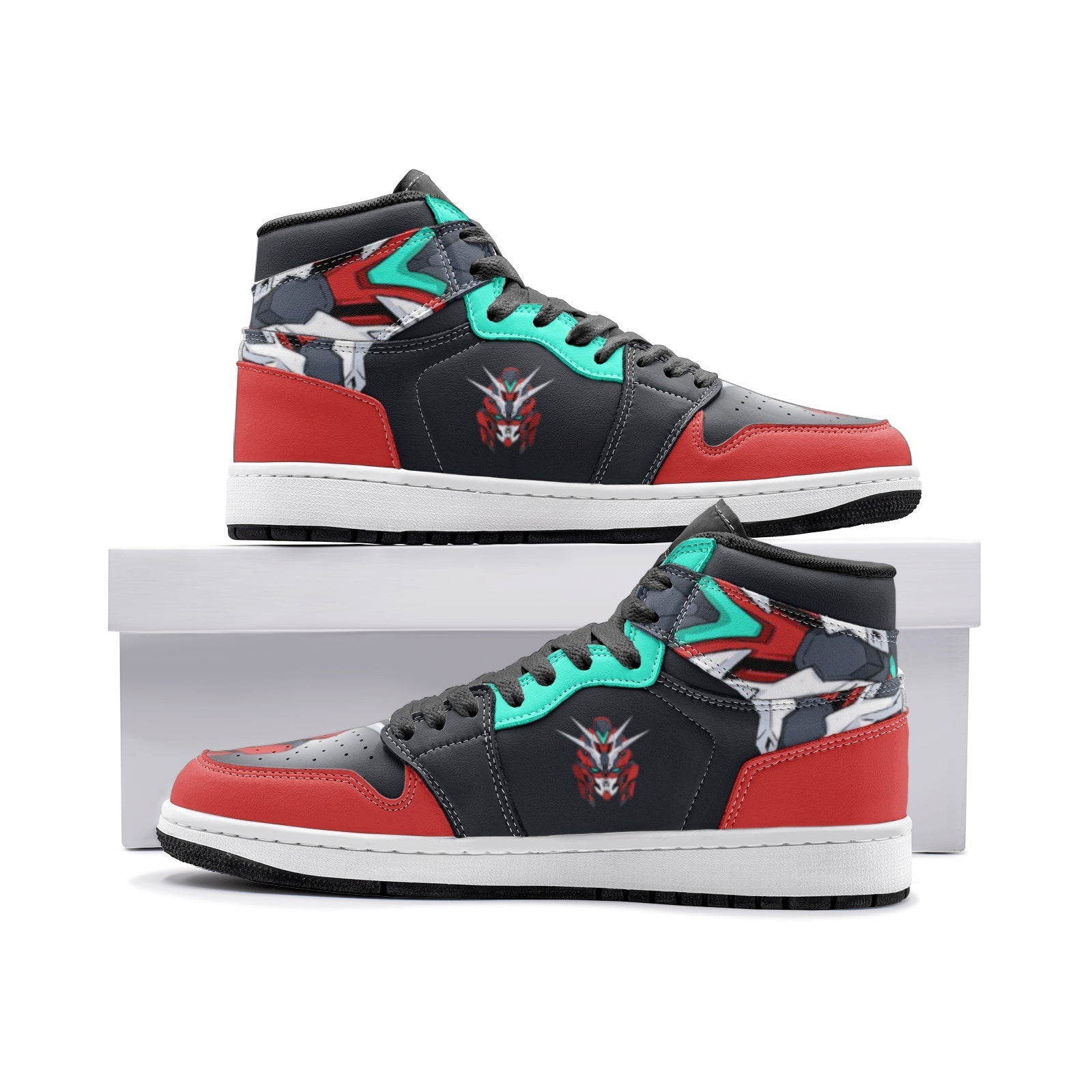 RX-93-V2 Gundam Custom Sneaker Mid 1 Basketball Shoes - Otaku Hall