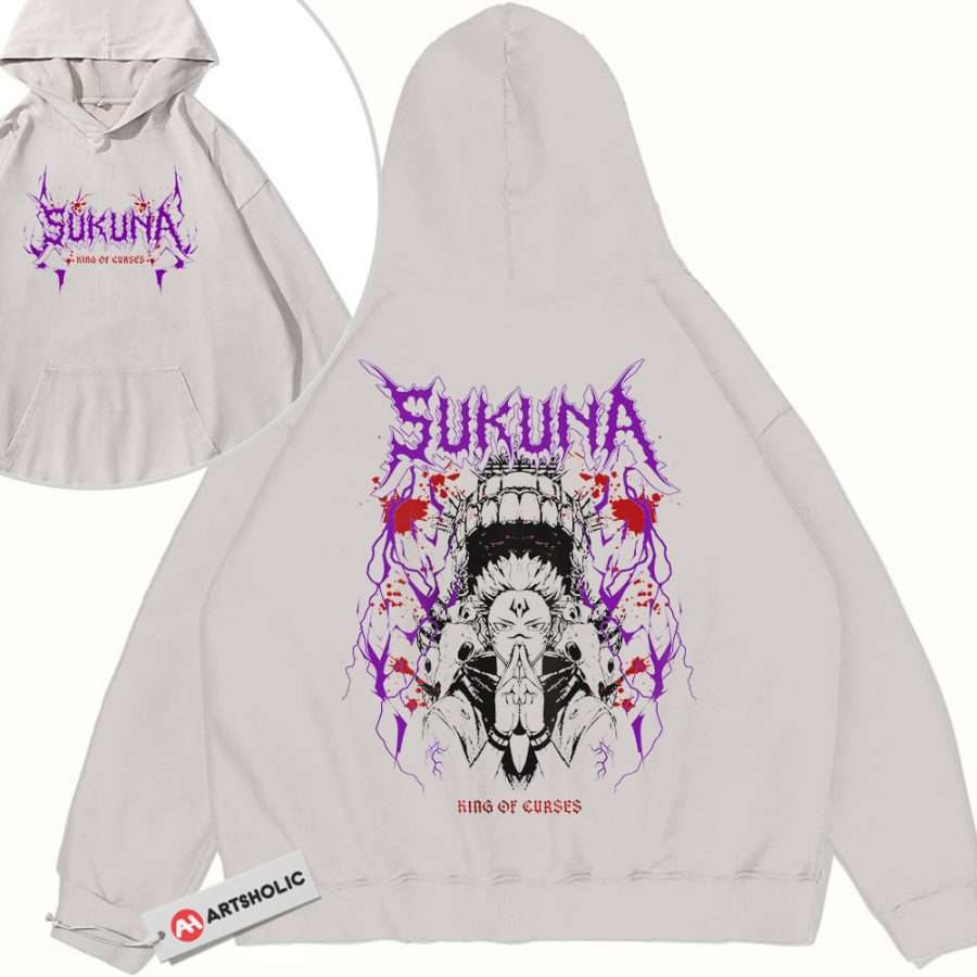 Alternative view of Ryomen Sukuna Hoodie, Jujutsu Kaisen Hoodie, Anime Hoodie, Vintage Hoodie 2-Sided