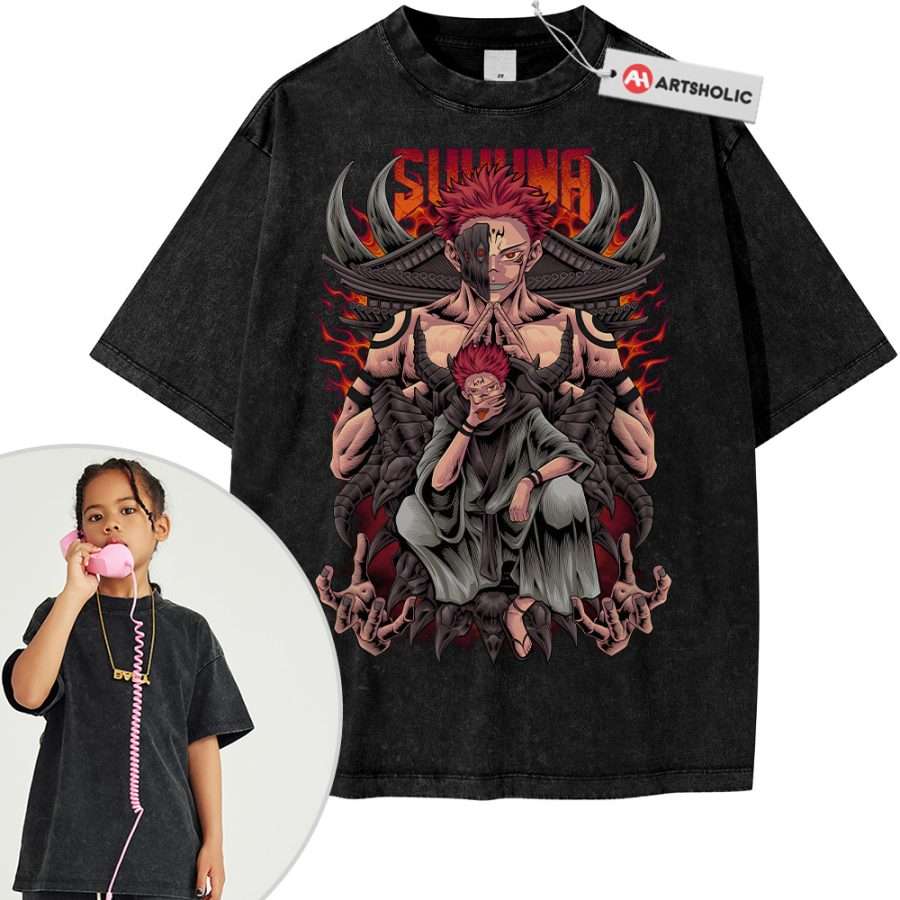 Alternative view of Ryomen Sukuna Shirt For Kids, Jujutsu Kaisen Shirt For Kids, Anime Shirt For Kids, Vintage T-Shirt For Kids