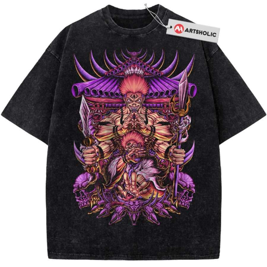 Alternative view of Ryomen Sukuna Shirt, Jujutsu Kaisen Shirt, Anime Shirt, Vintage T-Shirt