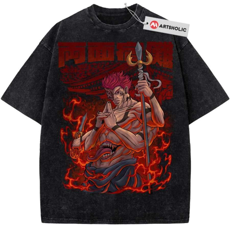 Alternative view of Ryomen Sukuna Shirt, Jujutsu Kaisen Shirt, Anime Shirt, Vintage T-Shirt