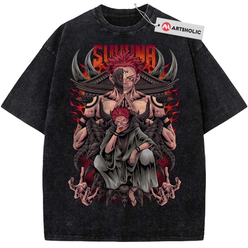 Alternative view of Ryomen Sukuna Shirt, Jujutsu Kaisen Shirt, Anime Shirt, Vintage T-Shirt