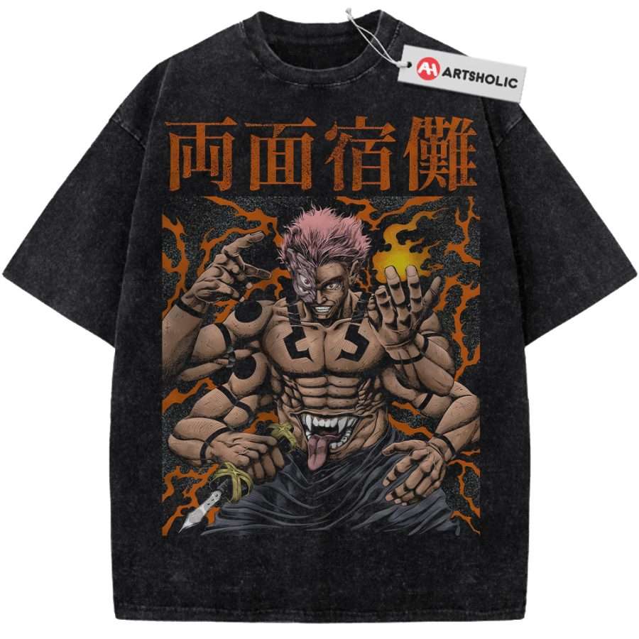Alternative view of Ryomen Sukuna Shirt, Jujutsu Kaisen Shirt, Anime Shirt, Vintage T-Shirt