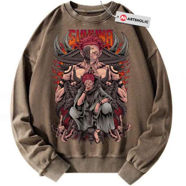 Alternative view of Ryomen Sukuna Sweatshirt, Jujutsu Kaisen Sweatshirt, Anime Sweatshirt, Vintage Sweater