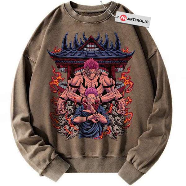 Alternative view of Ryomen Sukuna Sweatshirt, Jujutsu Kaisen Sweatshirt, Anime Sweatshirt, Vintage Sweater