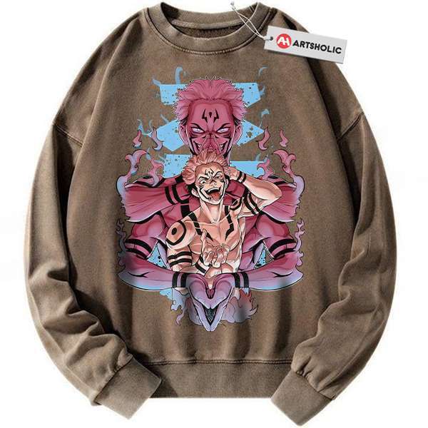Alternative view of Ryomen Sukuna Sweatshirt, Jujutsu Kaisen Sweatshirt, Anime Sweatshirt, Vintage Sweater