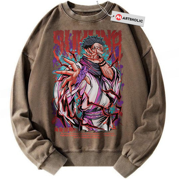 Alternative view of Ryomen Sukuna Sweatshirt, Jujutsu Kaisen Sweatshirt, Anime Sweatshirt, Vintage Sweatshirt