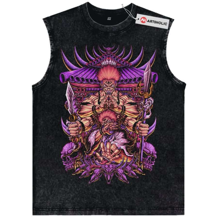 Alternative view of Ryomen Sukuna Tank Top, Jujutsu Kaisen Tank Top, Anime Tank Top, Vintage Tank Top