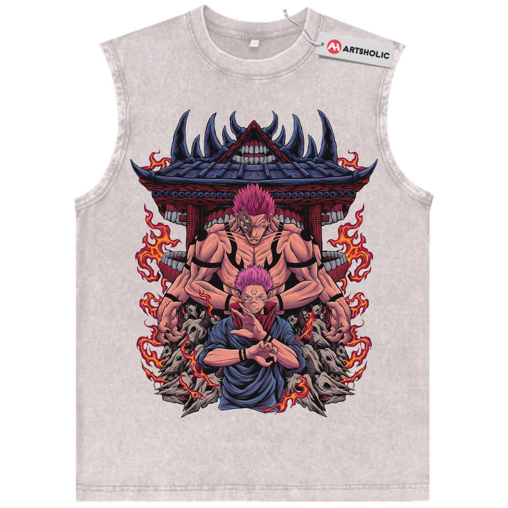 Alternative view of Ryomen Sukuna Tank Top, Jujutsu Kaisen Tank Top, Anime Tank Top, Vintage Tank Top