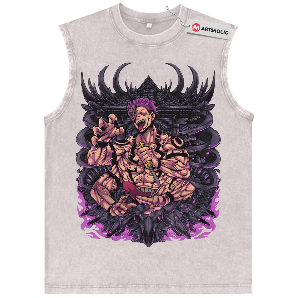 Alternative view of Ryomen Sukuna Tank Top, Jujutsu Kaisen Tank Top, Anime Tank Top, Vintage Tank Top