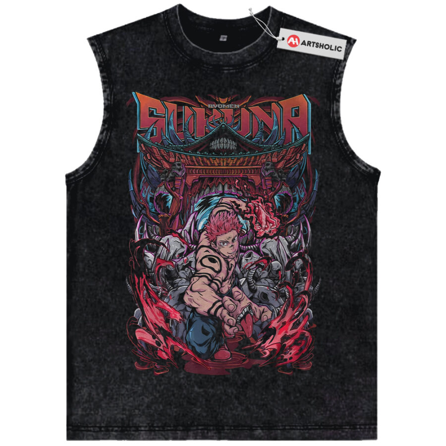 Alternative view of Ryomen Sukuna Tank Top, Jujutsu Kaisen Tank Top, Anime Tank Top, Vintage Tank Top