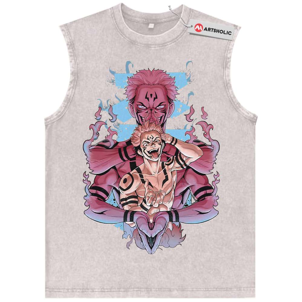 Alternative view of Ryomen Sukuna Tank Top, Jujutsu Kaisen Tank Top, Anime Tank Top, Vintage Tank Top