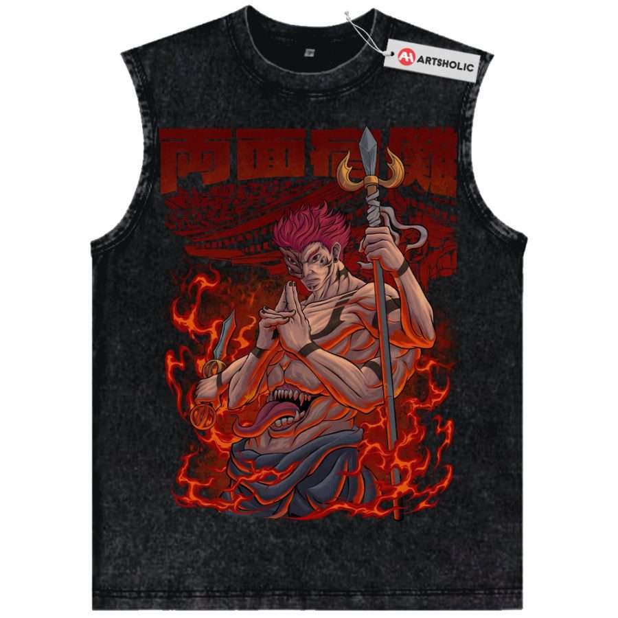 Alternative view of Ryomen Sukuna Tank Top, Jujutsu Kaisen Tank Top, Anime Tank Top, Vintage Tank Top