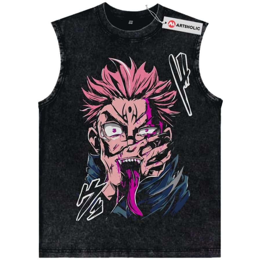 Alternative view of Ryomen Sukuna Tank Top, Jujutsu Kaisen Tank Top, Anime Tank Top, Vintage Tank Top