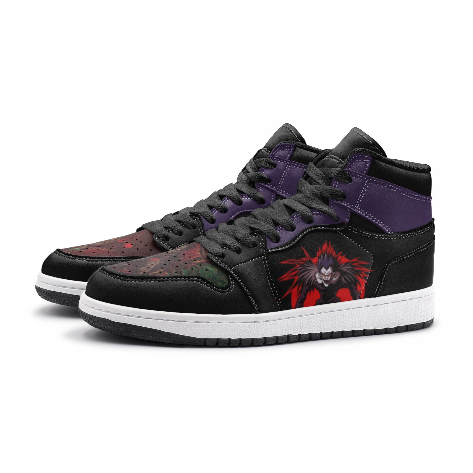 Alternative view of Ryuk V1 Desu Noto Custom Sneaker Mid 1 Basketball Shoes - Otaku Hall
