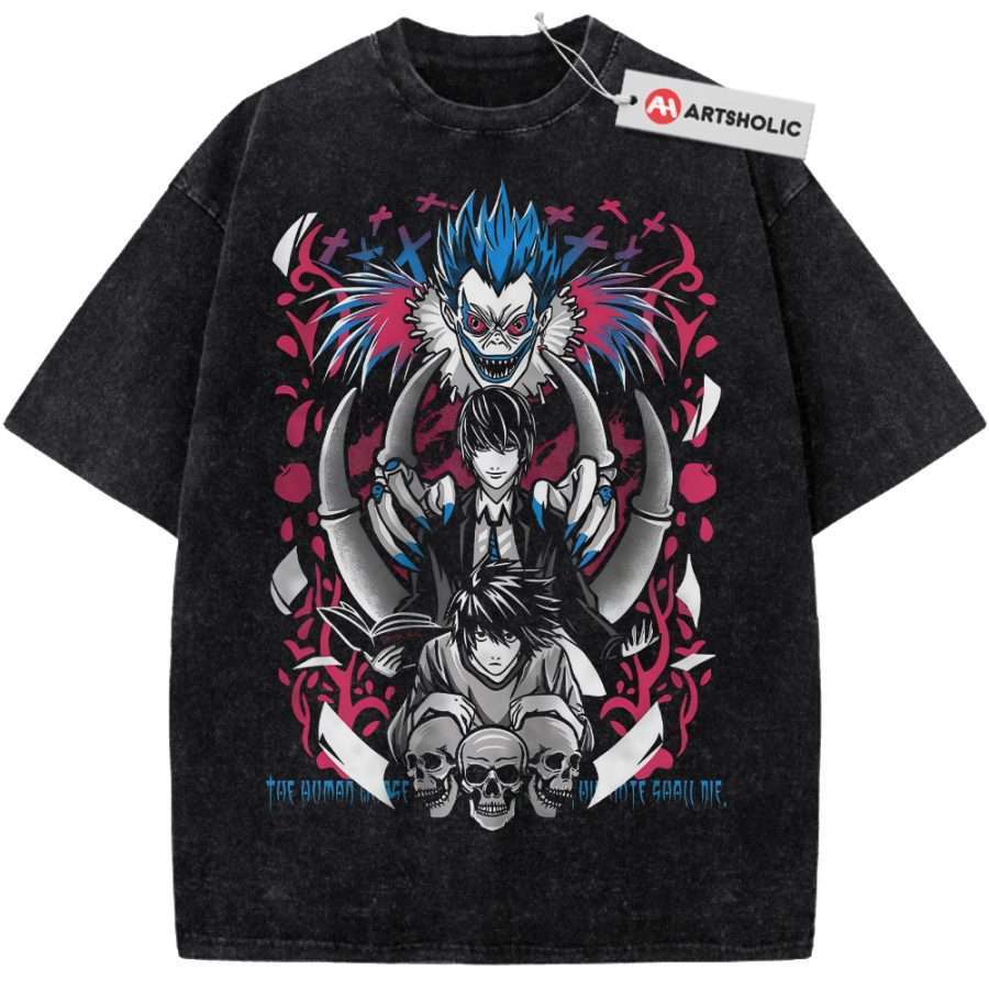 Alternative view of Ryuk vs Light Yagami Shirt, Death Note Shirt, Anime Shirt, Vintage T-Shirt