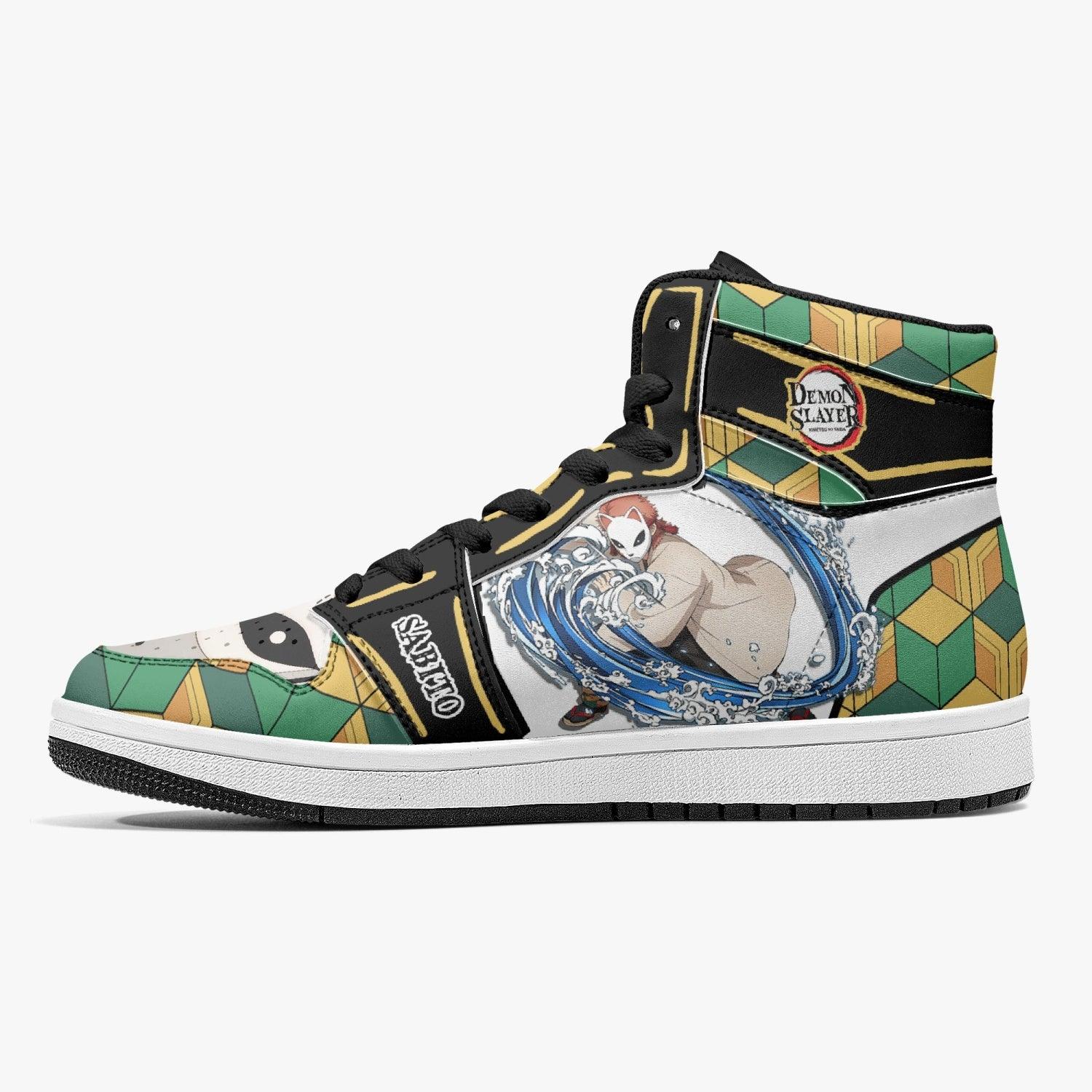 Alternative view of Sabito Demon Slayer Custom Sneaker Mid 1 Basketball Shoes - Otaku Hall