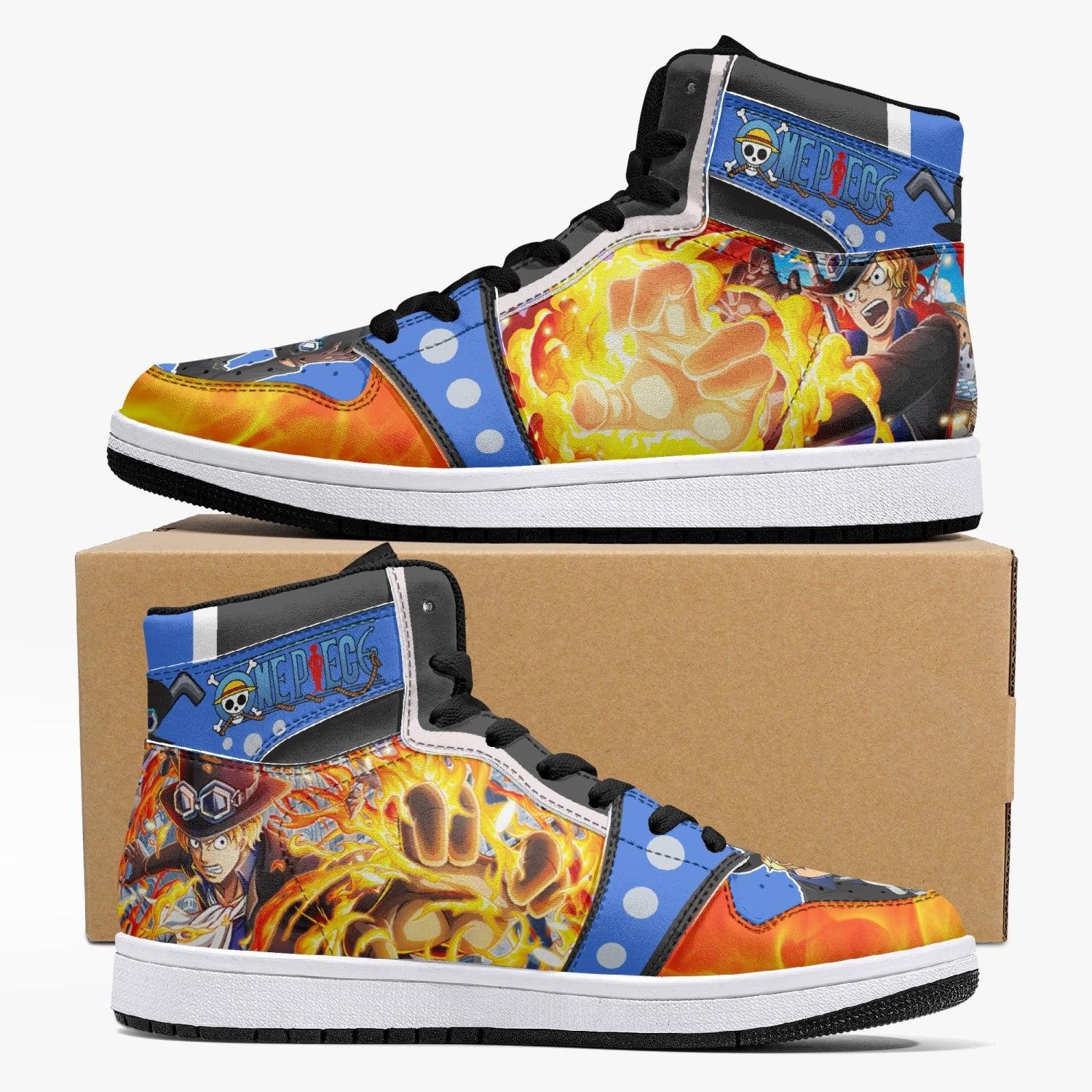 Sabo Fire Fist One Piece Custom Sneaker Mid 1 Basketball Shoes - Otaku Hall