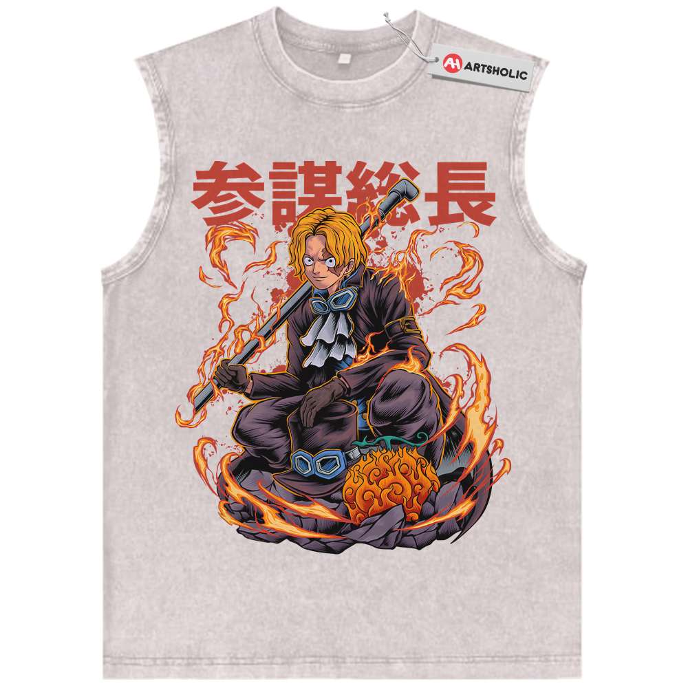 Alternative view of Sabo Tank Top, One Piece Tank Top, Anime Tank Top, Vintage Tank Top