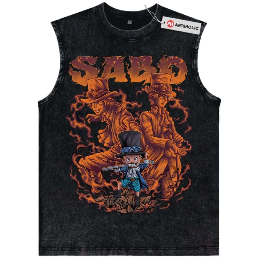 Alternative view of Sabo Tank Top, One Piece Tank Top, Anime Tank Top, Vintage Tank Top