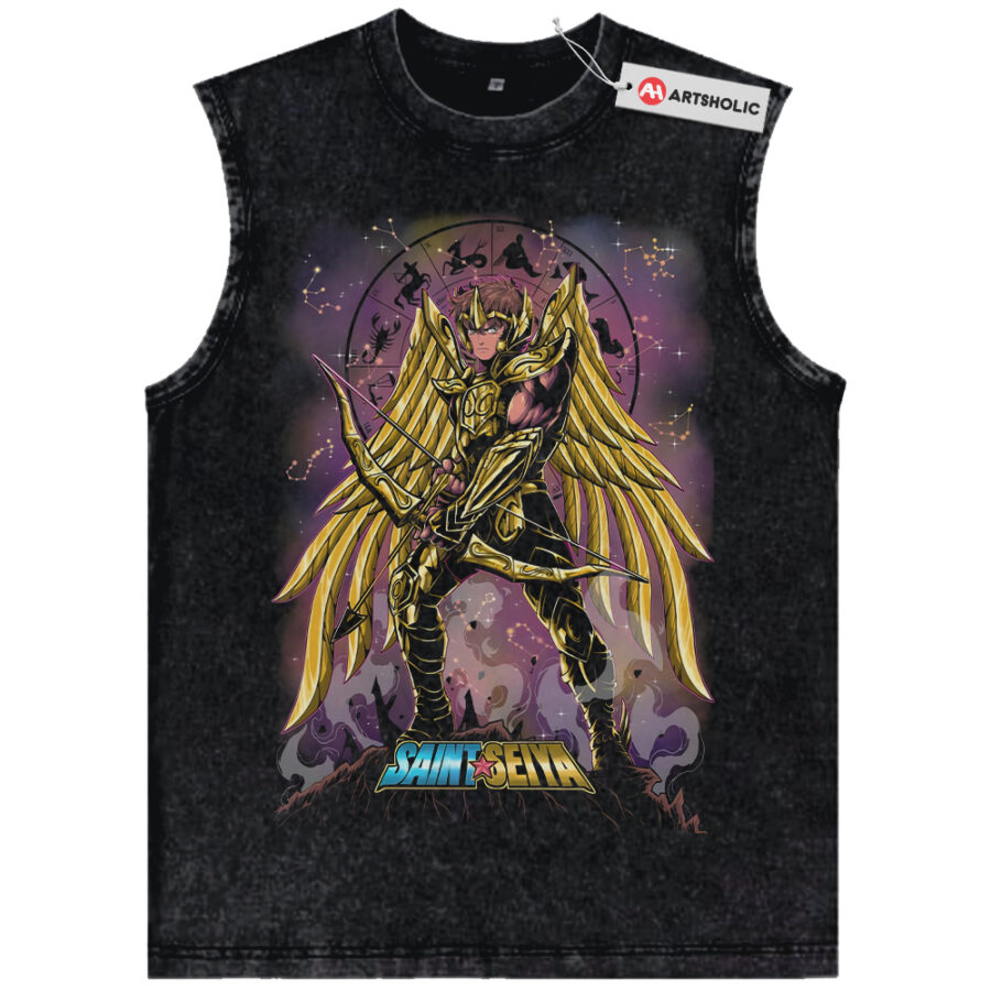Alternative view of Sagittarius Aiolos Tank Top, Saint Seiya Tank Top, Anime Tank Top, Vintage Tank Top