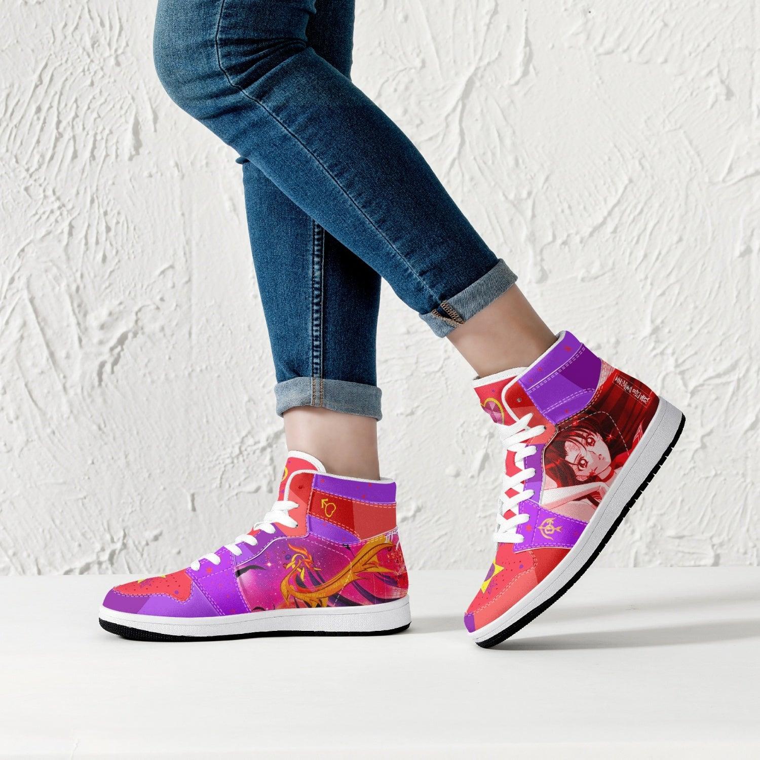 Alternative view of Sailor Mars Sailor Moon Crystal Custom Sneaker Mid 1 Basketball Shoes - Otaku Hall