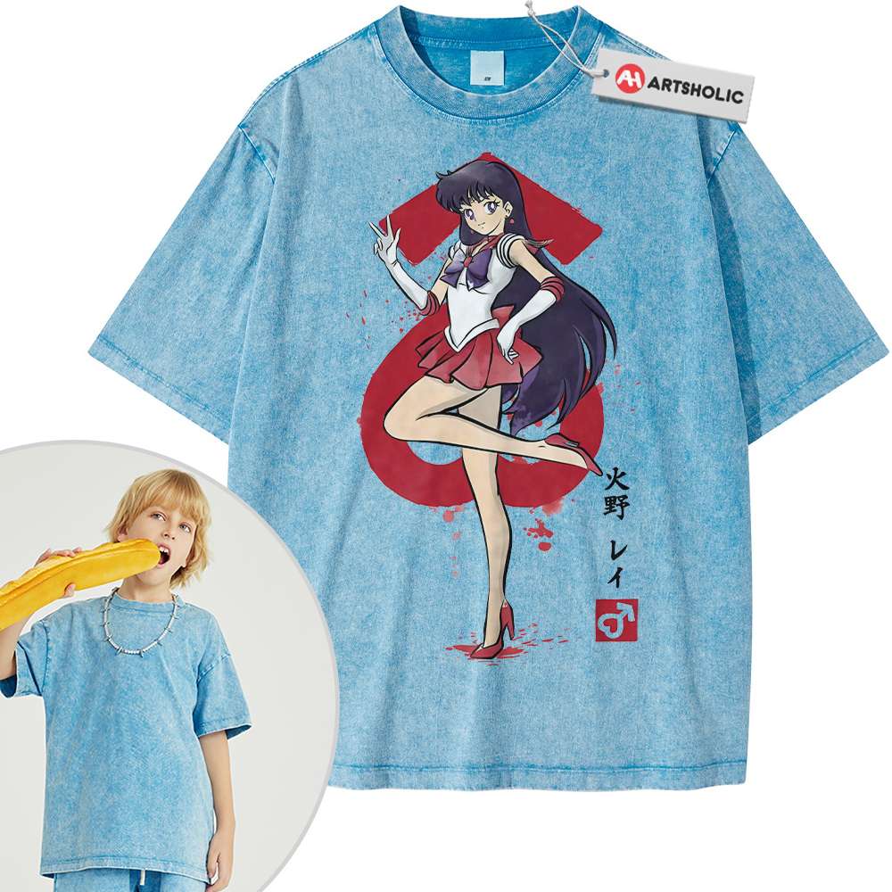 Alternative view of Sailor Mars Shirt For Kids, Sailor Moon Shirt For Kids, Anime Shirt For Kids, Vintage Tee For Kids