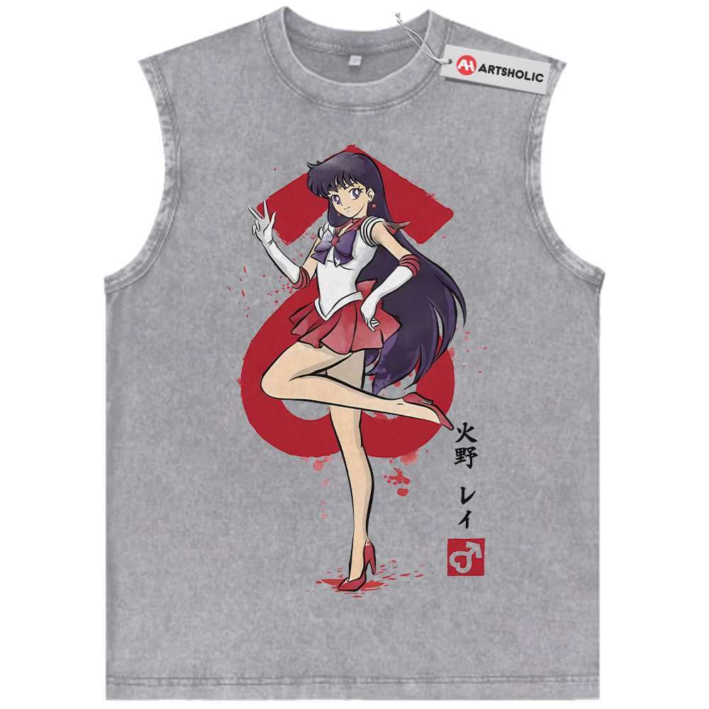 Alternative view of Sailor Mars Tank Top, Sailor Moon Tank Top, Anime Tank Top, Vintage Tank Top