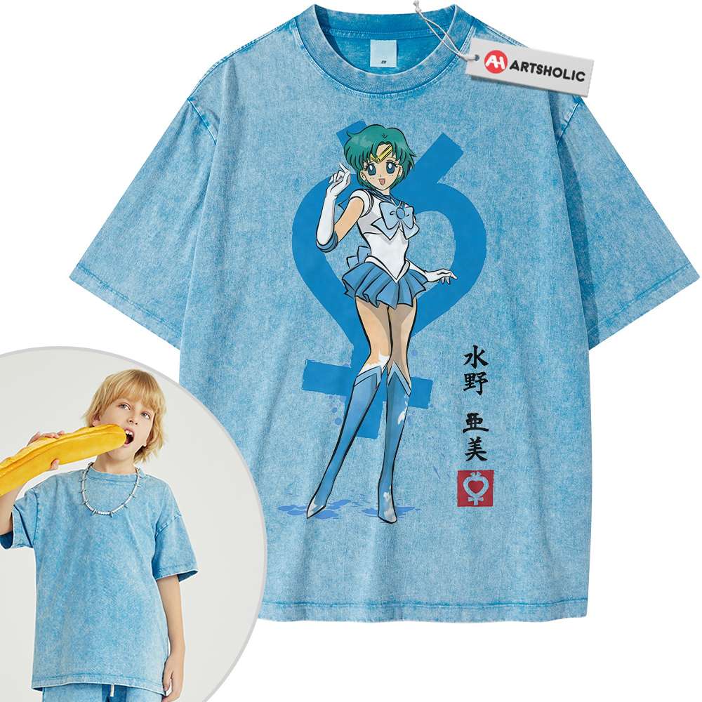 Alternative view of Sailor Mercury Shirt For Kids, Sailor Moon Shirt For Kids, Anime Shirt For Kids,Vintage Tee For Kids