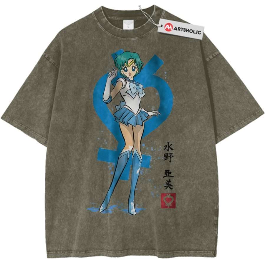 Alternative view of Sailor Mercury Shirt, Sailor Moon Shirt, Anime Shirt,Vintage Tee