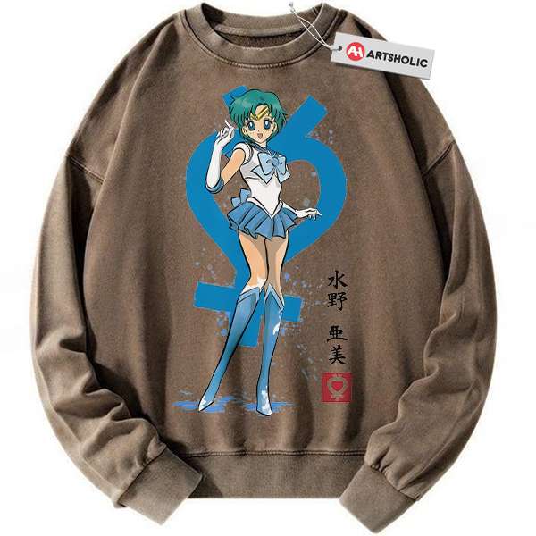 Alternative view of Sailor Mercury Sweatshirt, Sailor Moon Sweatshirt, Anime Sweatshirt,Vintage Sweater